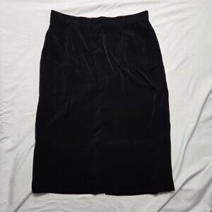 Paris Star Black Midi Skirt Size Vintage 16 Made in Canada Vintage Workwear Slit